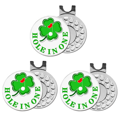 3 Stück Golfballmarker mit 3er-Pack Hutclip