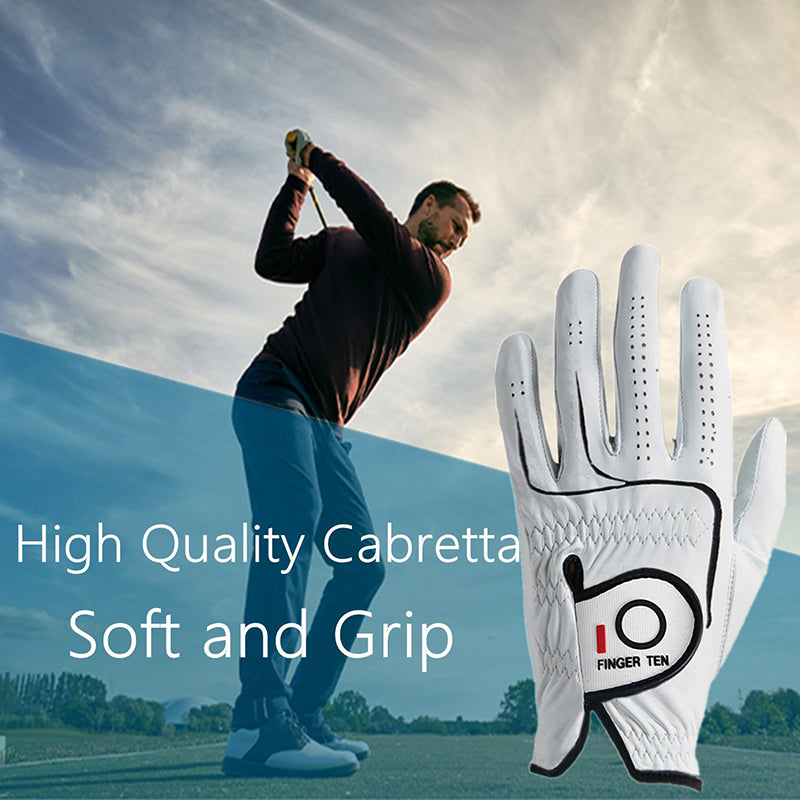Golf Gloves Men Soft Cabretta Leather 3 Pack