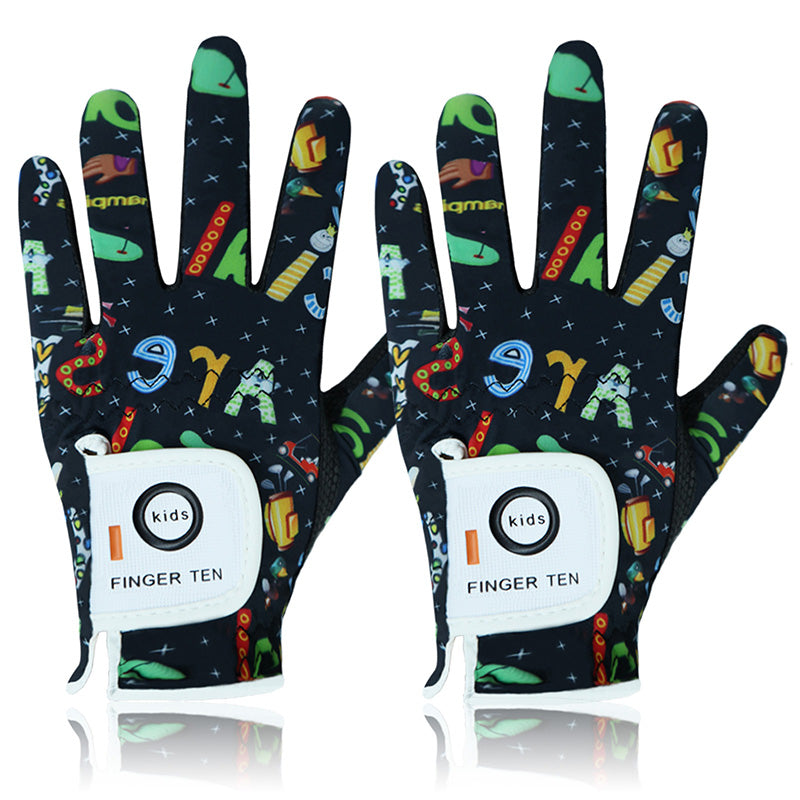 Boys Girls Golf Gloves Youth Cute Colorful 2 Pack