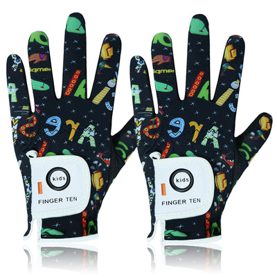 Lot de 2 gants de golf pour garçons et filles, mignons et colorés 