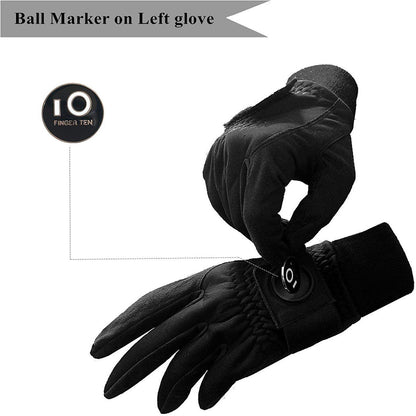1 Pair Golf Gloves Men Winter With Ball Marker