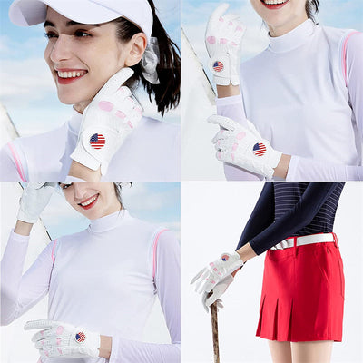 Lot de 2 gants de golf pour femme avec marqueur de balle 