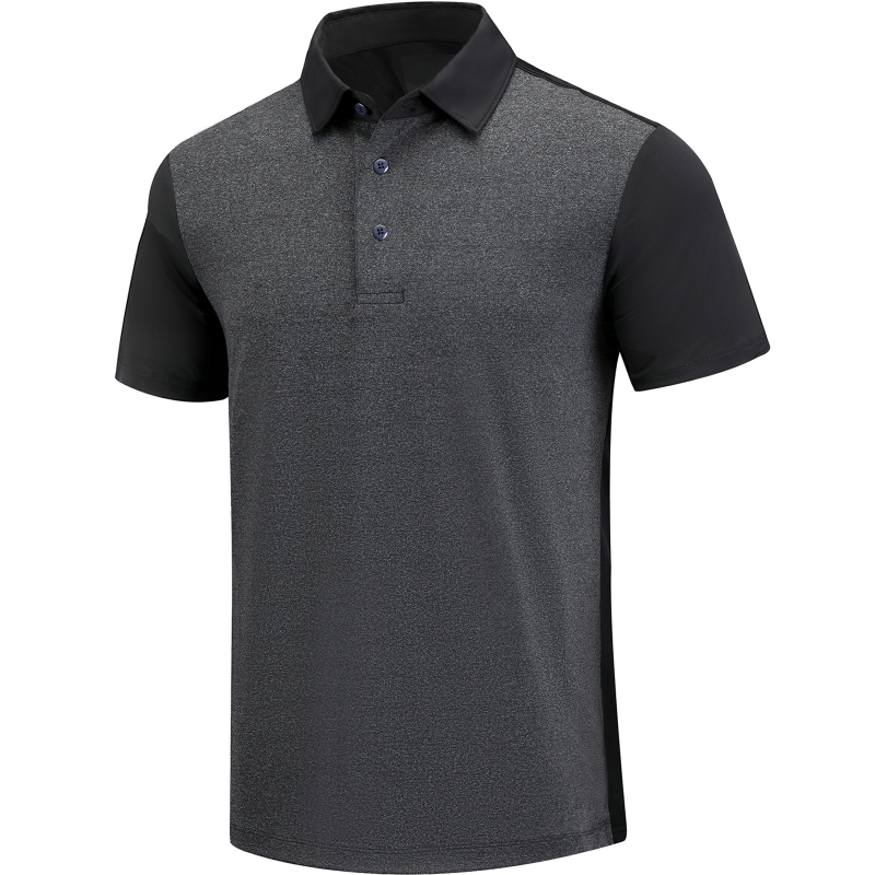 Dry Fit Short Sleeve Golf Shirt Men Black