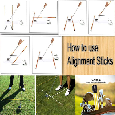 3 Pcs Golf Alignment Sticks Aids Rods 48 Inch