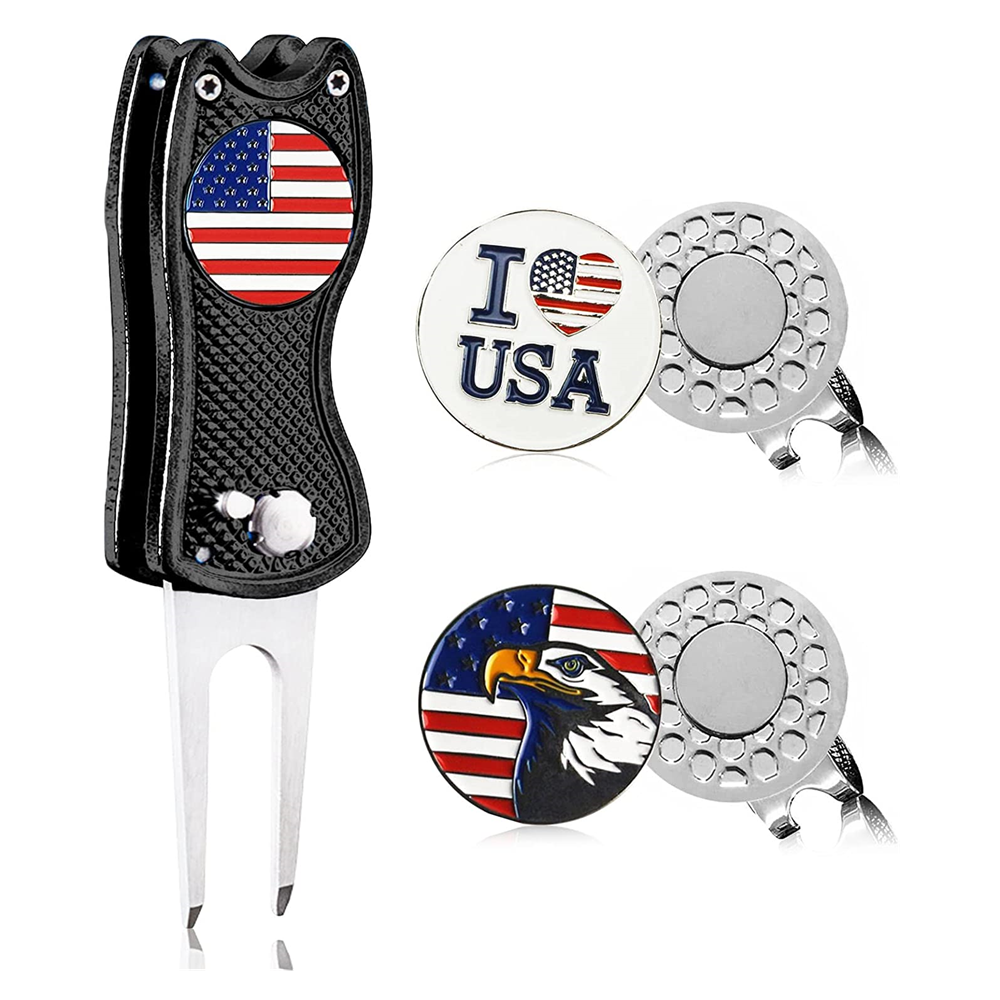 Golf Divot Reparatur Werkzeug Ball Marker Kappe Clip Werkzeuge Geschenk Pack