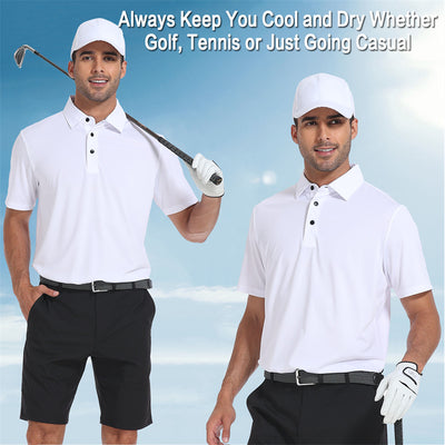 New Performance Fit Short Sleeve Golf Shirt Men Blue