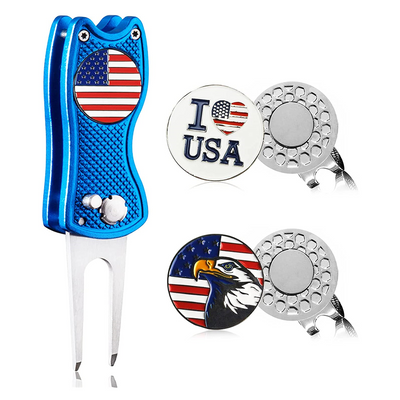 Golf Divot Repair Tool Ball Marker Cap Clip Tools Gift Pack