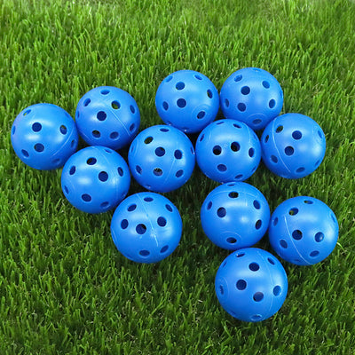 12 Pack Golf Balls Plastic Airflow Hole Colored