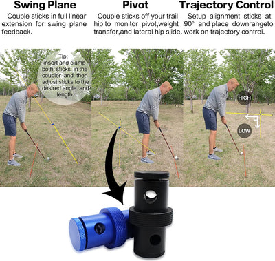 Bâtons d'alignement de golf Tiges Outils d'entraînement au swing 