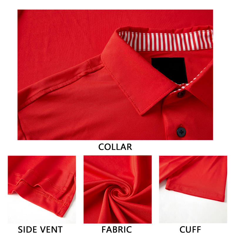 Performance Fit Short Sleeve Golf Shirt Men Red