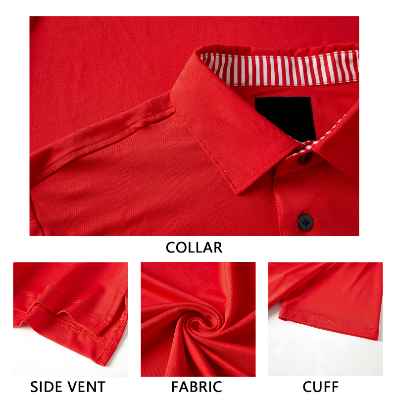 Polo de golf à manches courtes Performance Fit pour homme, rouge 