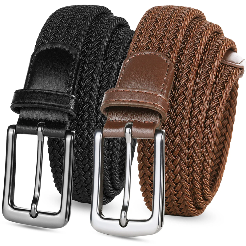 Elastic Waist Belt Luxury Design Braided Stretch Golf Fabric Woven Casual  Female Without Holes for Men/Women/Junior