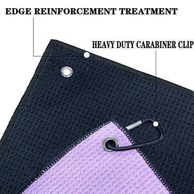 3 Pack Golf Towels with Clip for Golf Bags 16X16 Inch