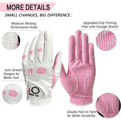 Golf Gloves Women All Weather Grip 3 Pack