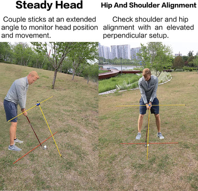 Bâtons d'alignement de golf Tiges Outils d'entraînement au swing 