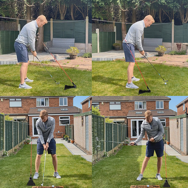 1 pack de bâtons d'alignement de golf, aide à l'entraînement, plaque d'entraînement réglable à 360° 