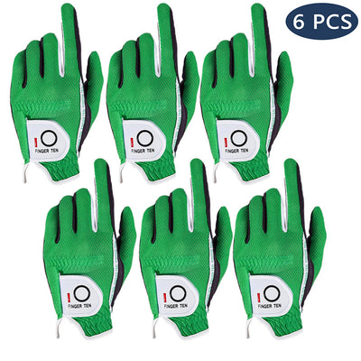 Golf Gloves Men Colourful Rain Hot Wet Weather 6 Pack