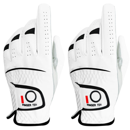 2 Pack Men Cabretta Synthetic Leather Golf Glove