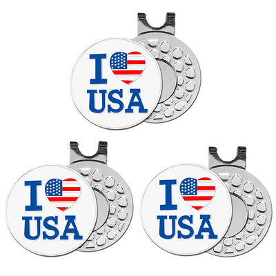 3 Pcs Golf Ball Markers with 3 Pack Hat Clip