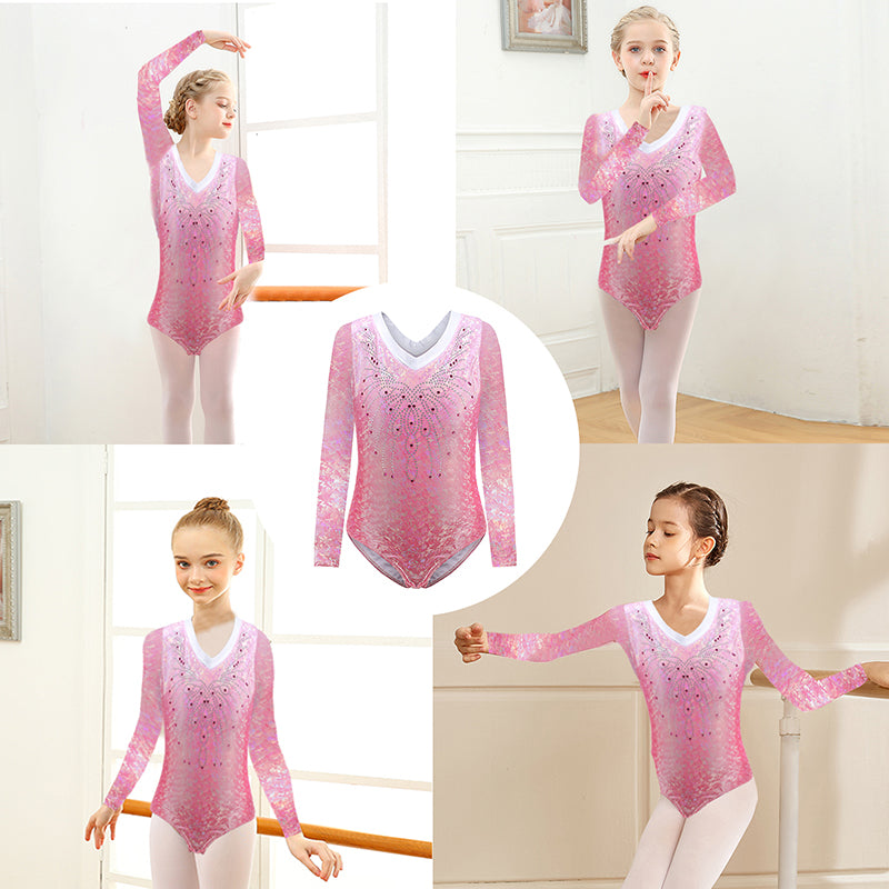 Gymnastics Leotards Long Sleeved for Girls Kids