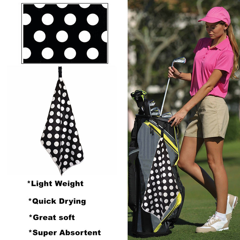 Golf Towel Printed 14X42 Inch With Grommet Clip 1 Pack Mod Dot