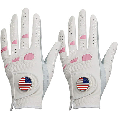 Women's Golf Gloves with Ball Marker 2 Pack