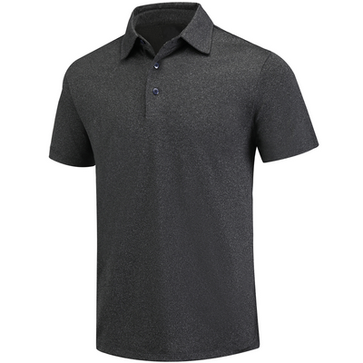 Dry Fit Short Sleeve Golf Shirt Men Black