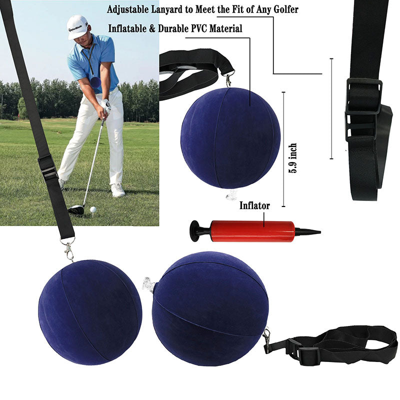 Balle d'entraînement au swing de golf gonflable avec pompe à air pour correction de posture 