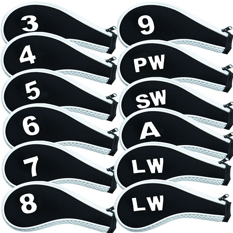 Iron Covers 12 Pack Zipper Wedge Large Number Tags Print