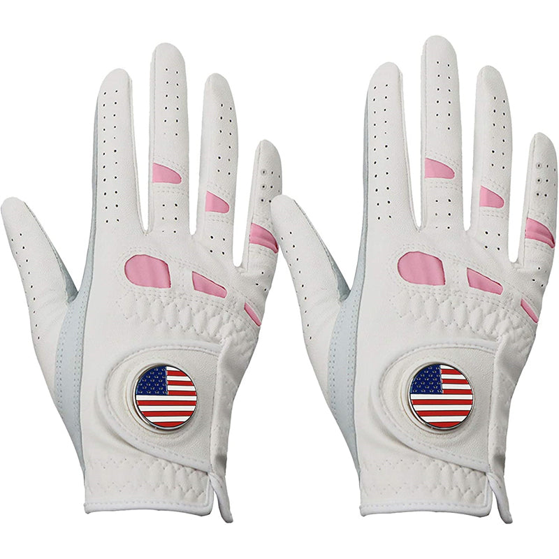 Women's Golf Gloves with Ball Marker 2 Pack