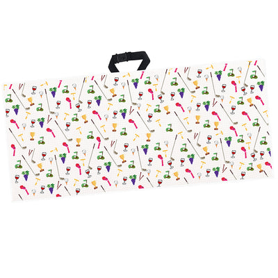 Serviette de golf imprimée 14 x 42 pouces avec clip à œillets, 1 paquet, neuf et vin 