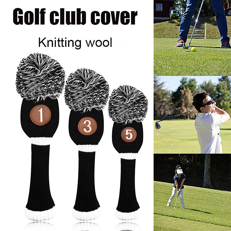 Golf Club Head Covers Knit for Woods Driver Fairway Hybrid
