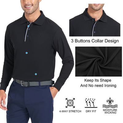 Neu Tour Fit Langarm Golfshirt Herren Weiß 