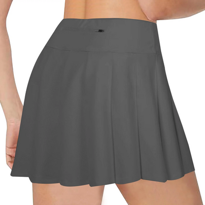 Golf Women's Tennis Skirts Pleated High Waisted Grey