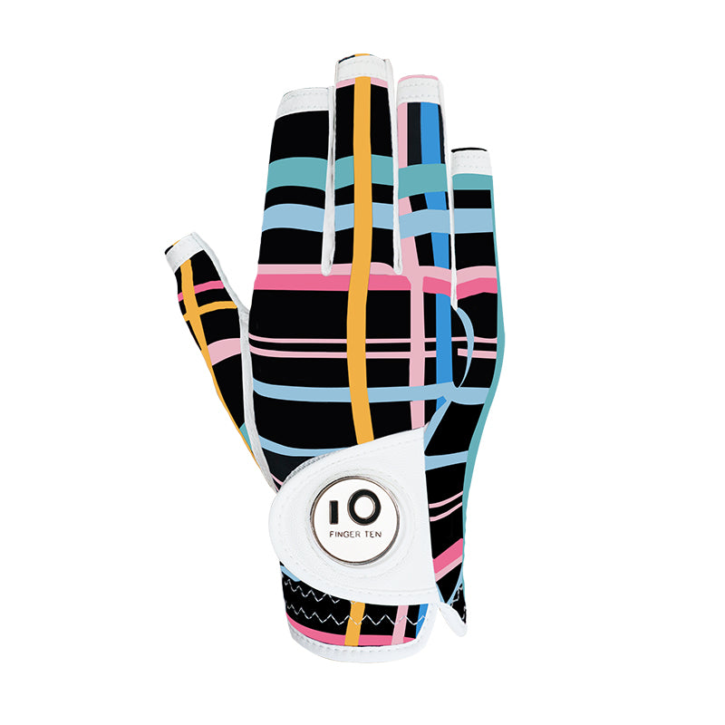 1 Pack Golf Gloves Women Half Finger Leather with Ball Marker