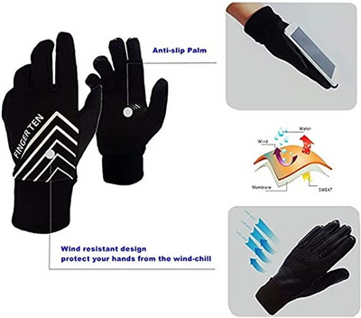 Men Women Winter Gloves Running Jogging Driving Biking