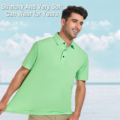 New Performance Fit Short Sleeve Golf Shirt Men Blue