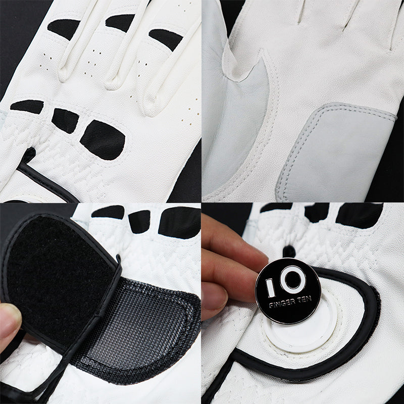Golf Gloves Men All Weather with Ball Marker 2 Pack