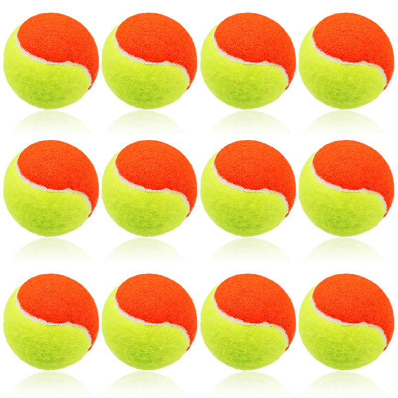 Tennisbälle für Kinder, 12/18 Stück, Orange, geringe Kompression, drucklos, Trainingsgerät in Großpackung 