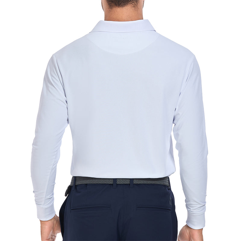 New Tour Fit Long Sleeve Golf Shirt Men White