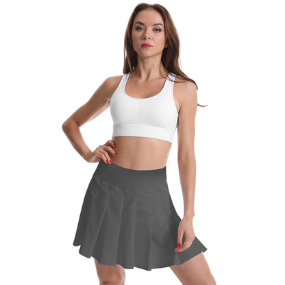 Golf Women's Tennis Skirts Pleated High Waisted White