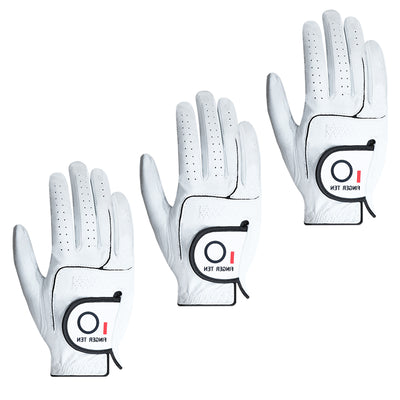 Men's Golf Gloves Cabretta Leather All Weather Grip 3 Pack