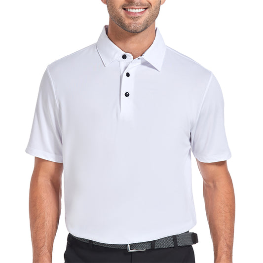 New Performance Fit Short Sleeve Golf Shirt Men White