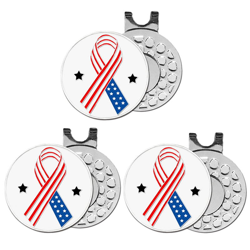 3 Pcs Golf Ball Markers with 3 Pack Hat Clip