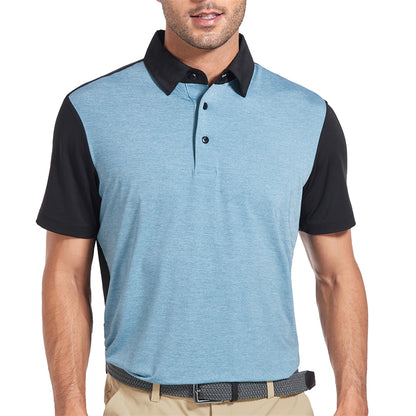 New Dry Fit Short Sleeve Golf Shirt Men Light Blue