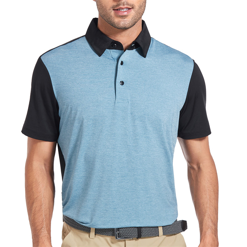 Neu Dry Fit Kurzarm Golf Shirt Herren Hellblau 