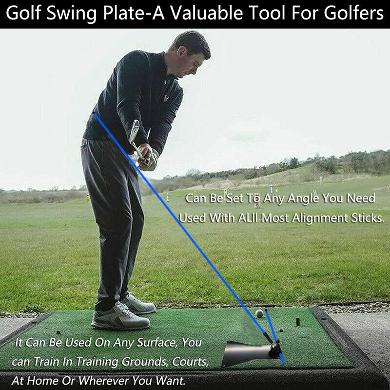 1 Pack Golf Alignment Sticks Training Aid 360° Adjustable Practice Plate