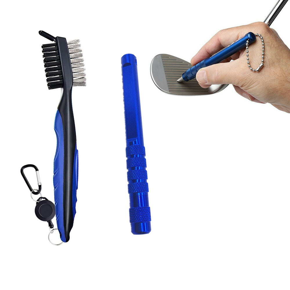 Golf Club Groove Sharpener and Club Brush Cleaning Kit