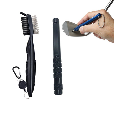 Golf Club Groove Sharpener and Club Brush Cleaning Kit